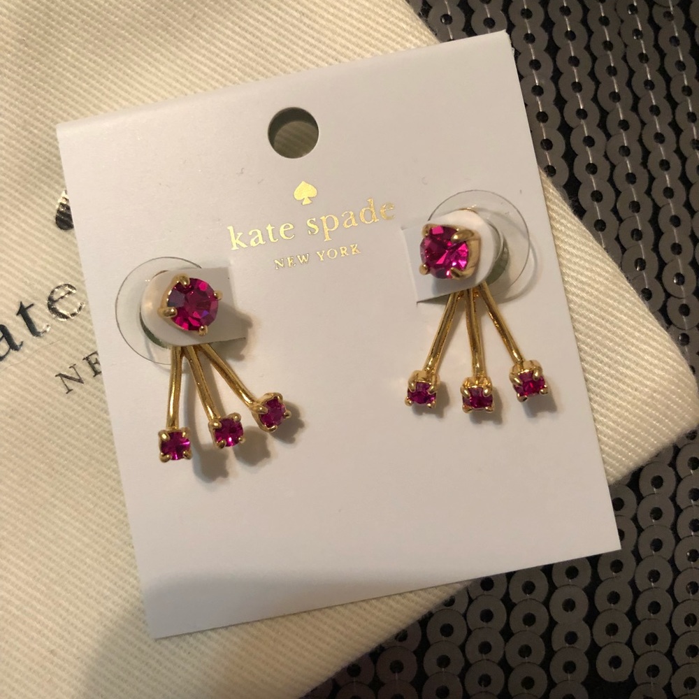 Gold & Fuchsia Kate Spade Earrings